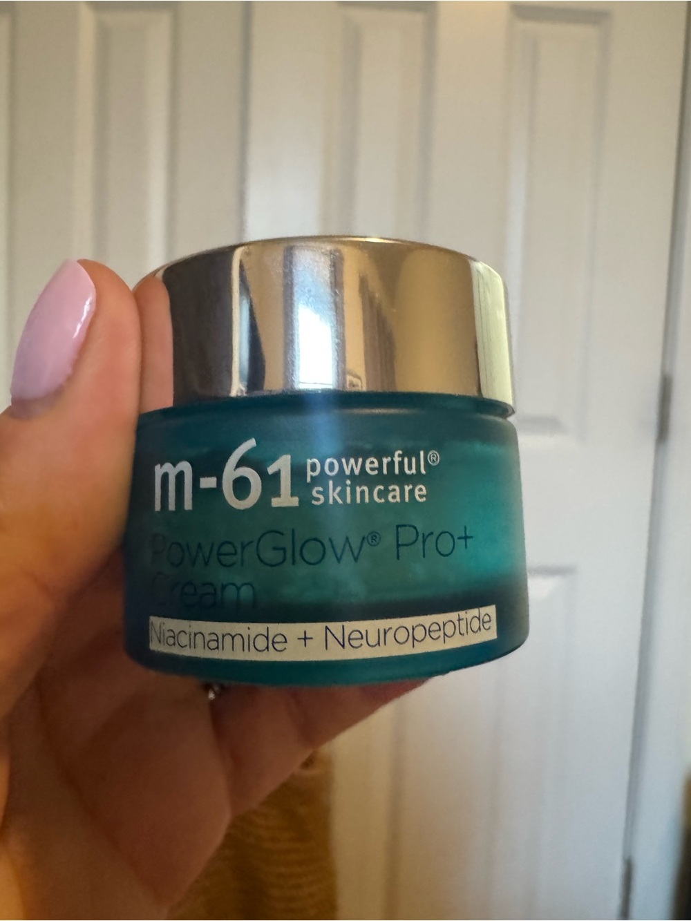 m-61 PowerGlow Pro+ Cream in Teal – Niacinamide & Neuropeptide Hydrator
